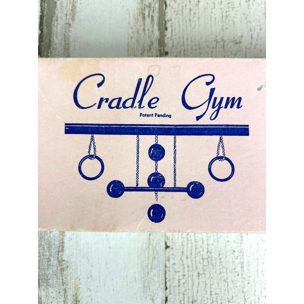 Vintage 1943 Wooden Nursery Cradle Gym Mobile Rare Childhood Collectible Mint
